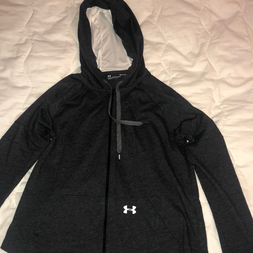 Grey Under Armor zip up hoodie